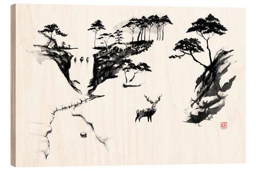 Obraz na drewnie Deer in the snow