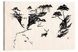 Obraz na drewnie Deer in the snow