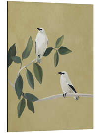 Aluminium print Minimalist Birds On Branch