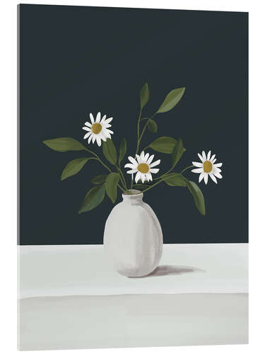 Acrylic print Minimalist Daisy Flowers II