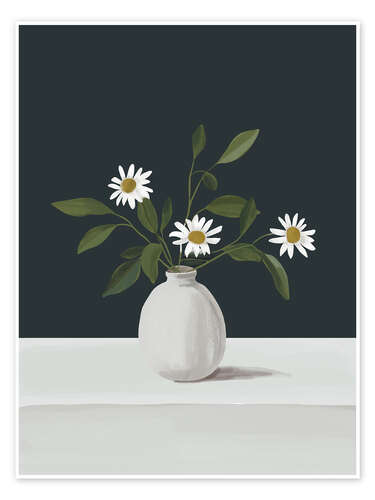 Póster Minimalist Daisy Flowers II