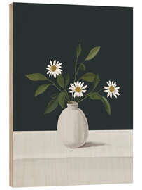 Obraz na drewnie Minimalist Daisy Flowers II - ThingDesign