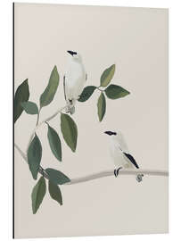 Magnettafel Weiße Vögel auf einem Zweig