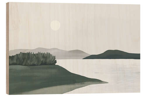 Wood print Minimalist Landscape