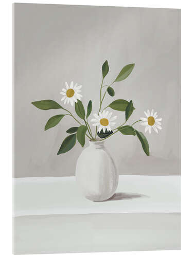 Acrylic print Minimalist Daisy Flowers I