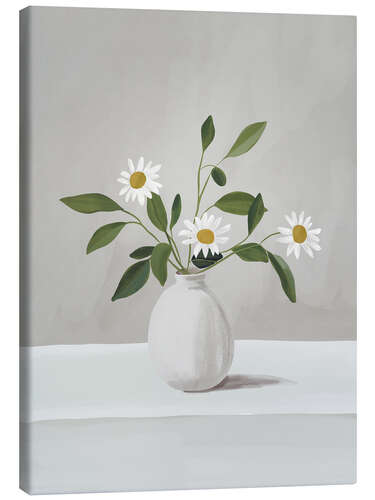 Leinwandbild Minimalistische Gänseblümchenblumen I