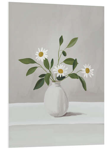 Hartschaumbild Minimalistische Gänseblümchenblumen I