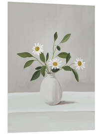 Hartschaumbild Minimalistische Gänseblümchenblumen I
