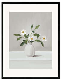 Impresión de arte enmarcada Minimalist Daisy Flowers I