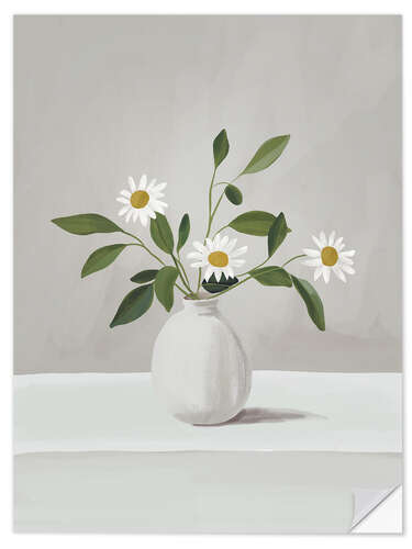 Wall sticker Minimalist Daisy Flowers I