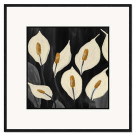 Gerahmter Kunstdruck Weiße Calla-Lilien