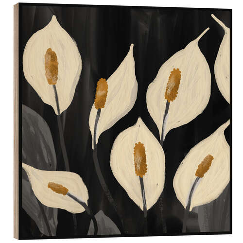 Cuadro de madera White Calla Lilies
