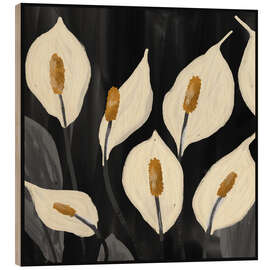Holzbild Weiße Calla-Lilien - ThingDesign