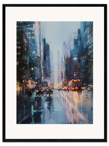 Plakat artystyczny premium w ramie Big city at night