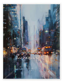 Wall print Big city at night - Michael artefacti