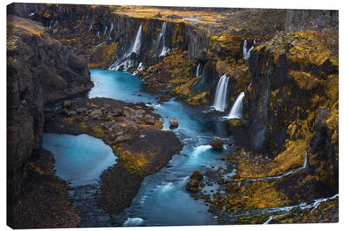 Canvas-taulu Waterfalls in Iceland