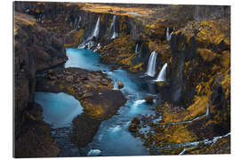 Cuadro de plexi-alu Waterfalls in Iceland