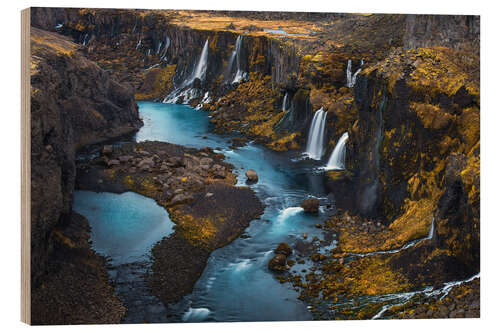 Obraz na drewnie Waterfalls in Iceland