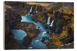 Obraz na drewnie Waterfalls in Iceland