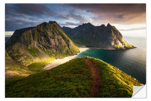 Wandsticker Sonnenuntergang auf den Lofoten