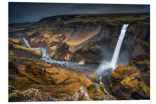 Hartschaumbild Haifoss Wasserfall auf Island
