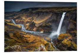 Hartschaumbild Haifoss Wasserfall auf Island