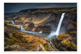 Wall print Haifoss waterfall in Iceland - Dennis Fischer