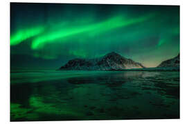 Foam board print Northern Lights over Norway