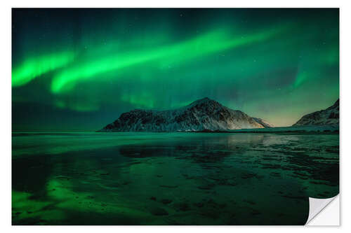 Naklejka na ścianę Northern Lights over Norway