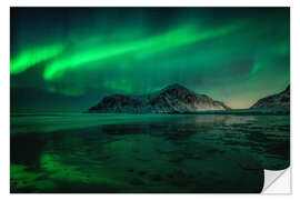 Selvklæbende plakat Northern Lights over Norway
