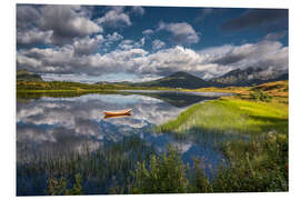 Hartschaumbild Spiegelung im Wasser - Lofoten, Norwegen