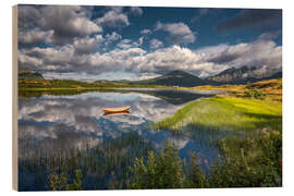Trätavla Reflection in the water - Lofoten, Norway - Dennis Fischer