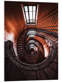 Stampa su vetro acrilico Red spital staircase - Jaroslaw Blaminsky