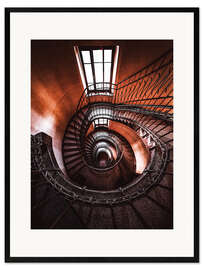 Gerahmter Kunstdruck Rote Krankenhaustreppe