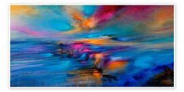 Wandbild Die Sonne und der Wind - Abstrahierte Landschaft - Annette Schmucker