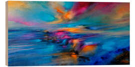 Holzbild Die Sonne und der Wind - Abstrahierte Landschaft - Annette Schmucker