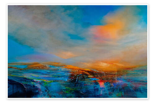 Poster In the Evening Light - Abstracted Landscape
