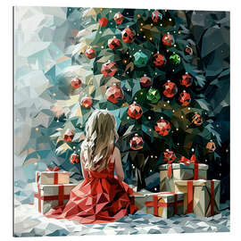 Gallery Print Engel und Weihnachtsbaum