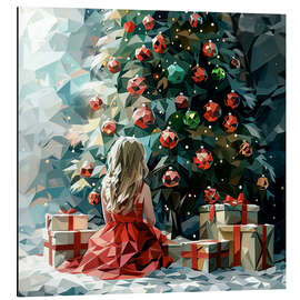 Magnettafel Engel und Weihnachtsbaum