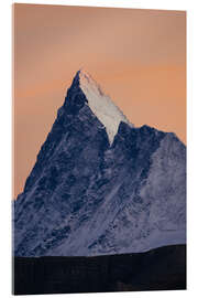 Tableau en verre acrylique Finsteraarhorn mountain peak at sunset, Switzerland