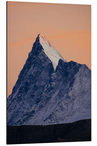 Obraz na aluminium Finsteraarhorn mountain peak at sunset, Switzerland