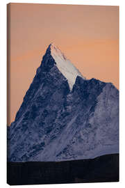 Tableau sur toile Finsteraarhorn mountain peak at sunset, Switzerland