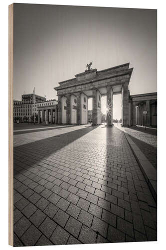 Wood print Brandenburg Gate