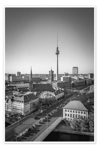 Poster Berlin skyline with TV tower