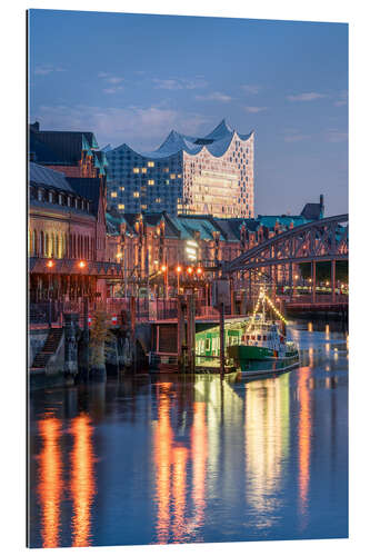 Gallery print Elbphilharmonie and Speicherstadt in the evening