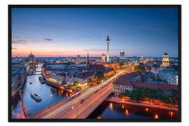 Gerahmter Kunstdruck Berlin bei Nacht