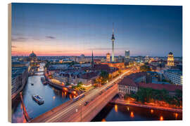 Quadro de madeira Berlin at night - Jan Christopher Becke
