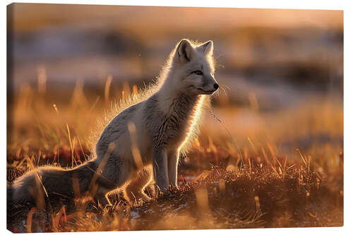 Lienzo Arctic fox in the tundra of Norway