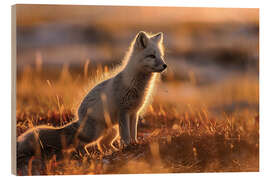 Print på træ Arctic fox in the tundra of Norway