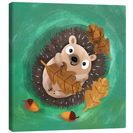 Obraz na płótnie Hedgehog with leaves - Julia Reyelt
